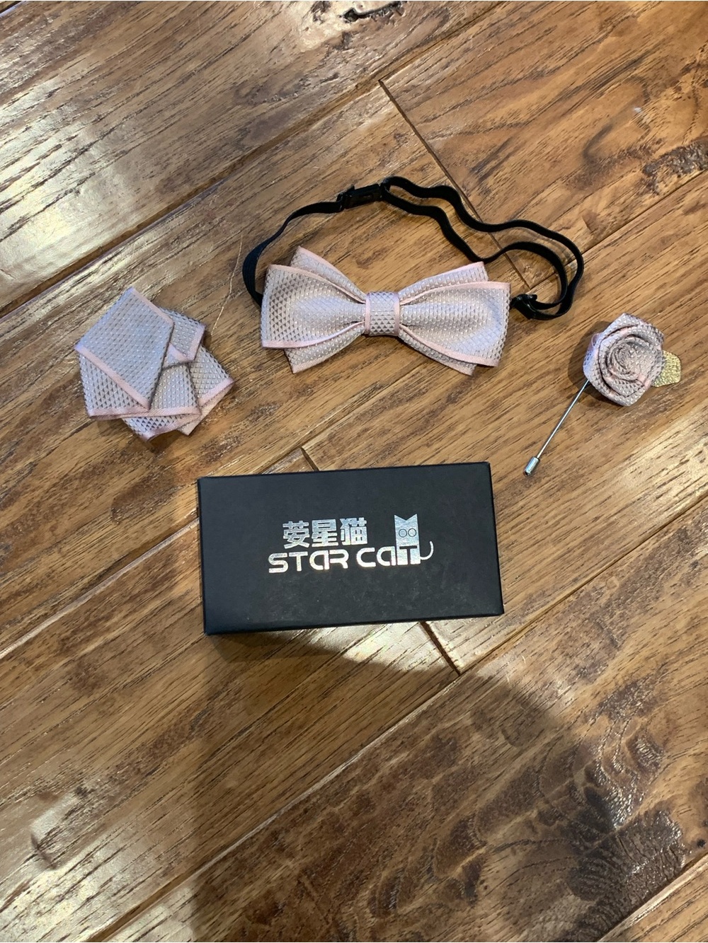 Pale Pink Bow Tie Set